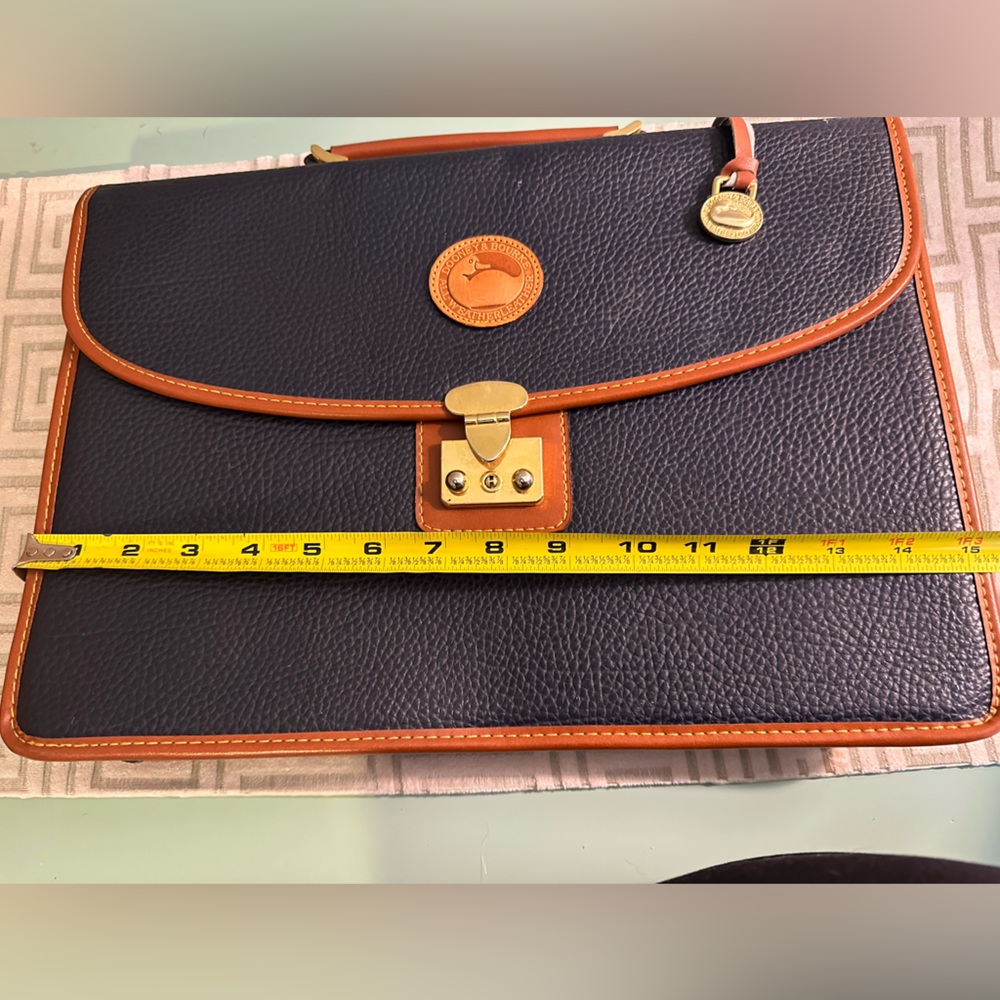 Dooney & Bourke Attaché Case. Navy and Tan.